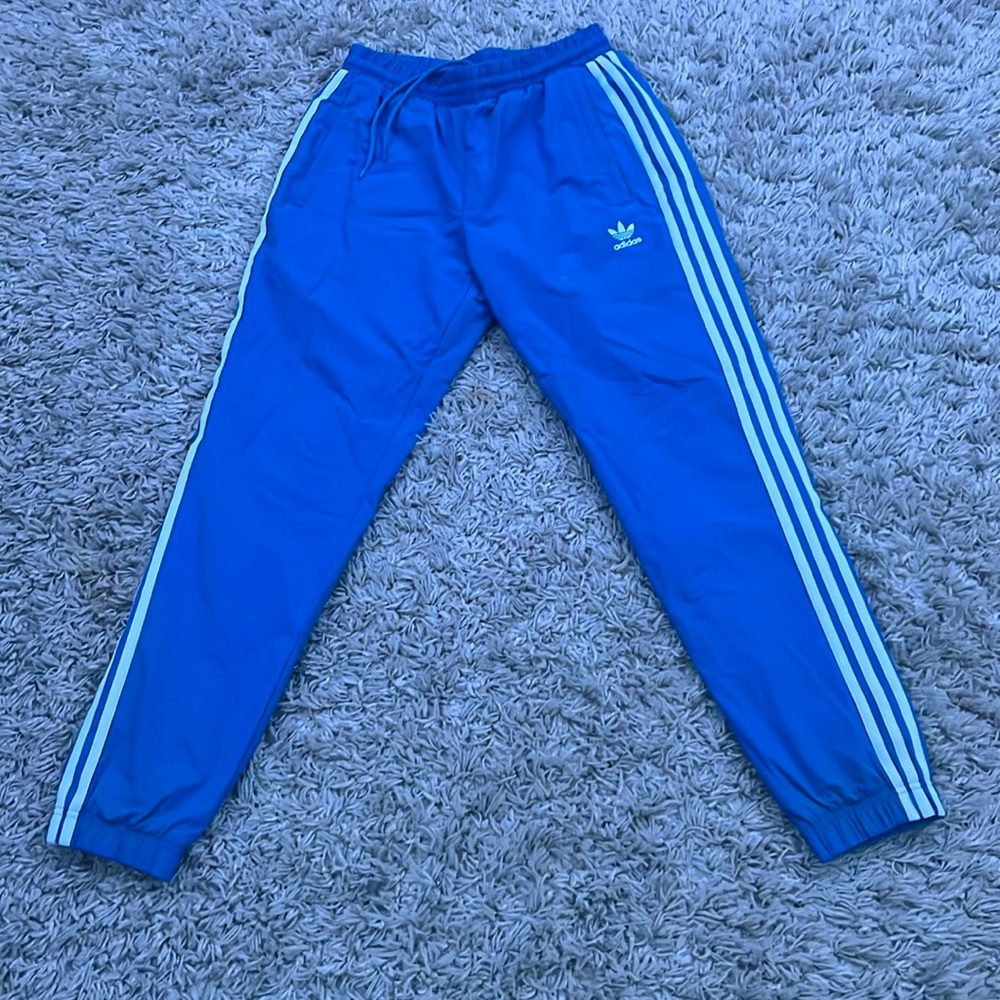 Adidas blue pants, size medium
